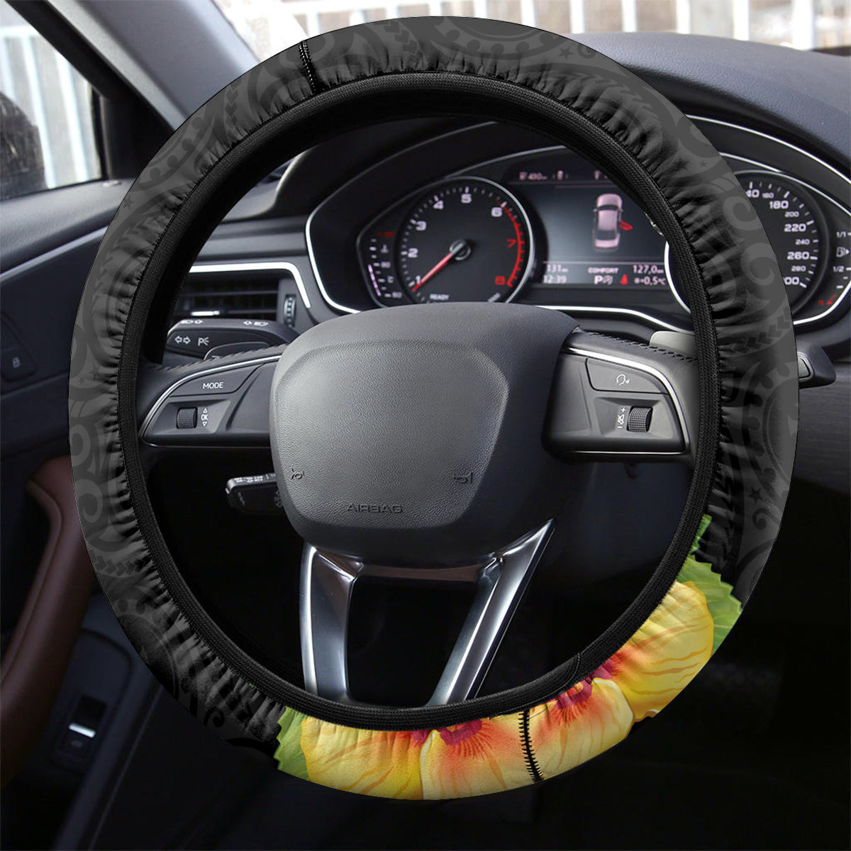 Papua New Guinea Independence Day Steering Wheel Cover PNG Flag and Bird-of-Paradise LT03 - Polynesian Pride