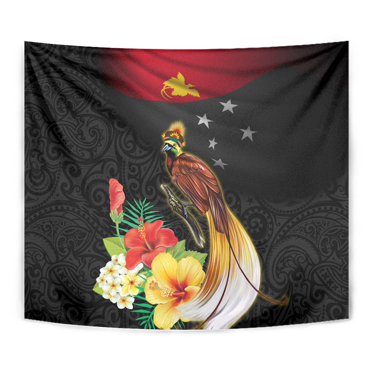 Papua New Guinea Independence Day Tapestry PNG Flag and Bird-of-Paradise LT03 - Polynesian Pride