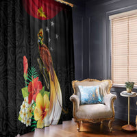 Papua New Guinea Independence Day Window Curtain PNG Flag and Bird-of-Paradise LT03 - Polynesian Pride