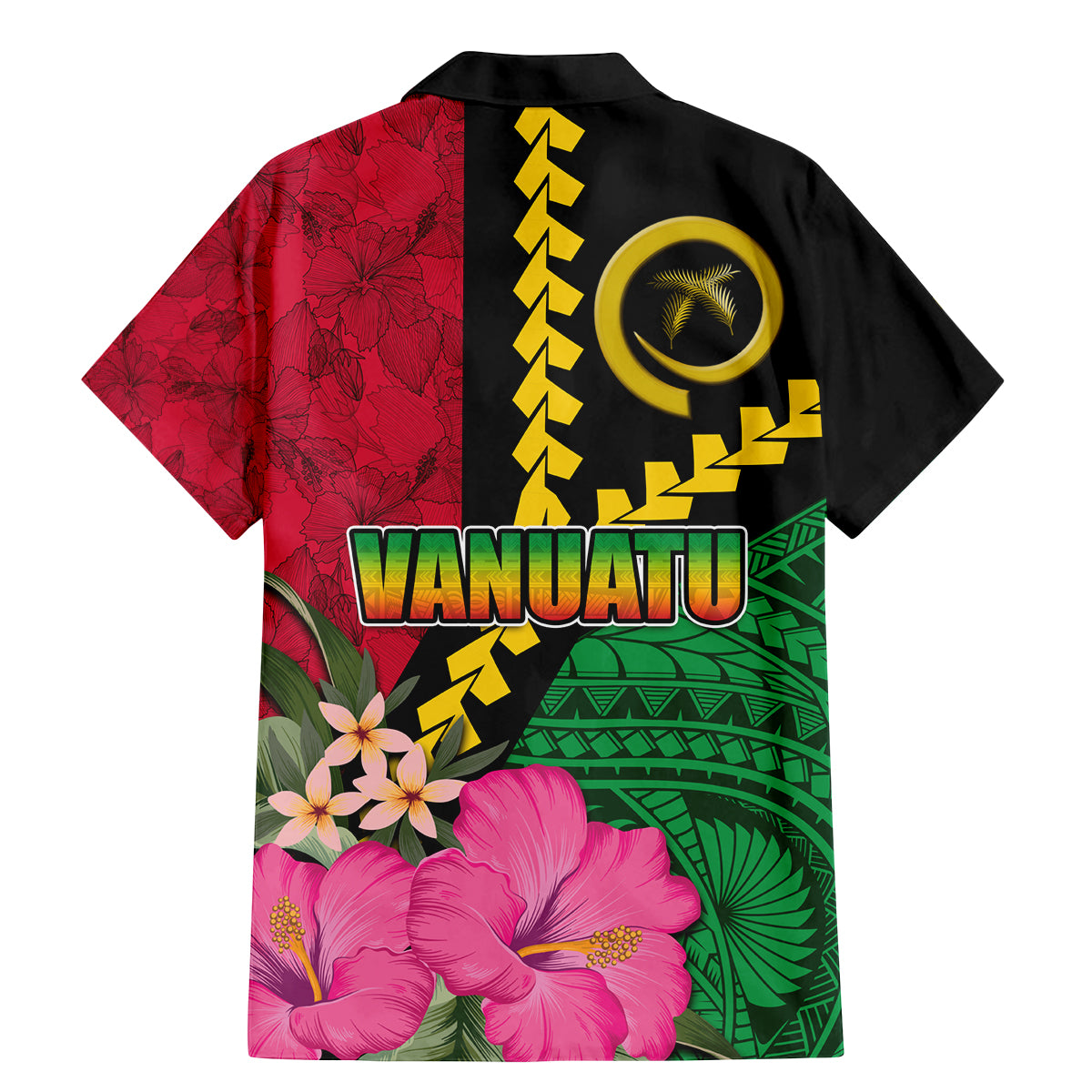 Vanuatu Flag Hibiscus Polynesian Pattern Family Matching Mermaid Dress and Hawaiian Shirt LT03 - Polynesian Pride