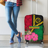 Vanuatu Flag Hibiscus Polynesian Pattern Luggage Cover