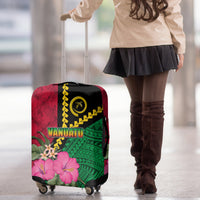 Vanuatu Flag Hibiscus Polynesian Pattern Luggage Cover
