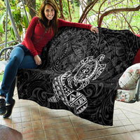 Hawaii Monk Seal and Dolphin Quilt Polynesian Kakau Pattern Black White Color
