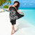 Hawaii Monk Seal and Dolphin Sarong Polynesian Kakau Pattern Black White Color