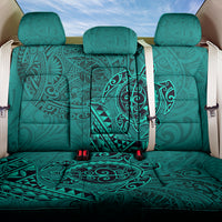 Hawaii Monk Seal and Dolphin Back Car Seat Cover Polynesian Kakau Pattern Turquoise LT03 One Size Turquoise - Polynesian Pride