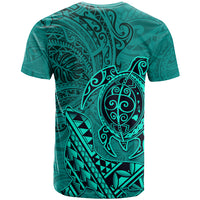 Hawaii Monk Seal and Dolphin T Shirt Polynesian Kakau Pattern Turquoise LT03 - Polynesian Pride