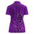 Hawaii Monk Seal and Dolphin Women Polo Shirt Polynesian Kakau Pattern Purple