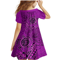 Hawaii Monk Seal and Dolphin Family Matching Mermaid Dress and Hawaiian Shirt Polynesian Kakau Pattern Pink LT03 - Polynesian Pride