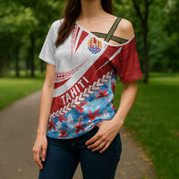 Personalized Tahiti Surfing 2026 Cross Shoulder Shirt Marquesan Tattoo-Sporty Style LT03 - Polynesian Pride
