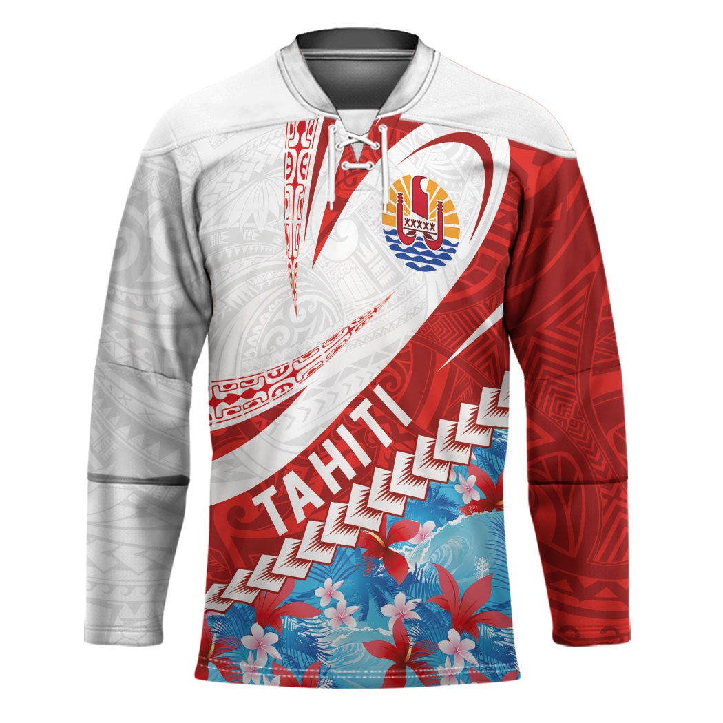 Personalized Tahiti Surfing 2026 Hockey Jersey Marquesan Tattoo-Sporty Style LT03 Unisex Multicolor - Polynesian Pride