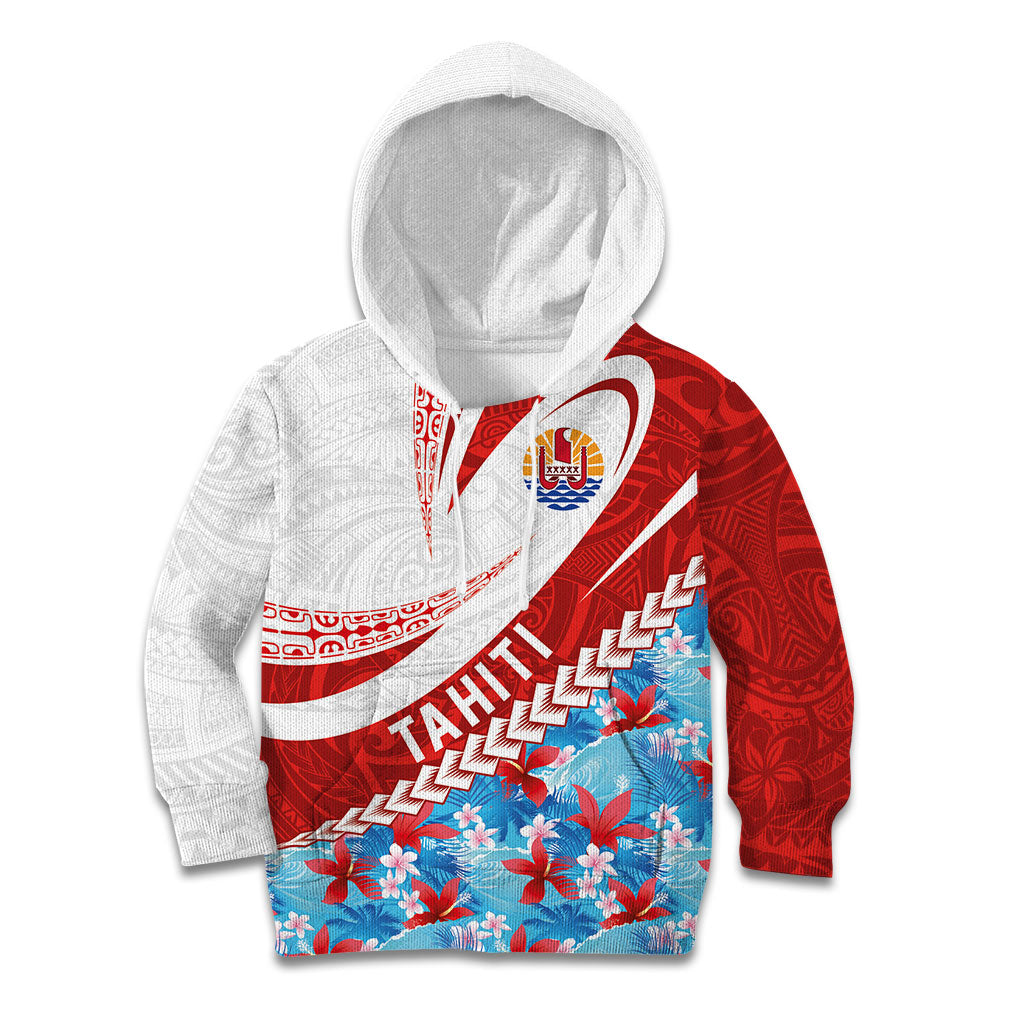 Personalized Tahiti Surfing 2026 Kid Hoodie Marquesan Tattoo-Sporty Style LT03 Hoodie Multicolor - Polynesian Pride