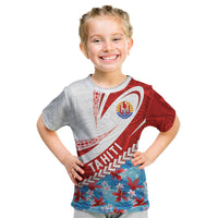 Personalized Tahiti Surfing 2026 Kid T Shirt Marquesan Tattoo-Sporty Style LT03 Multicolor - Polynesian Pride