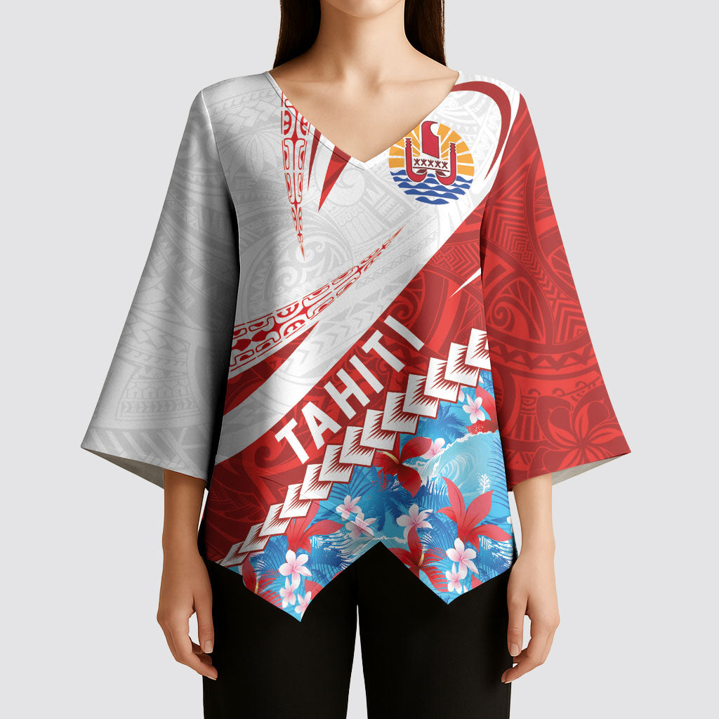 Personalized Tahiti Surfing 2026 Kimono Sleeve Blouse Marquesan Tattoo-Sporty Style LT03 - Polynesian Pride