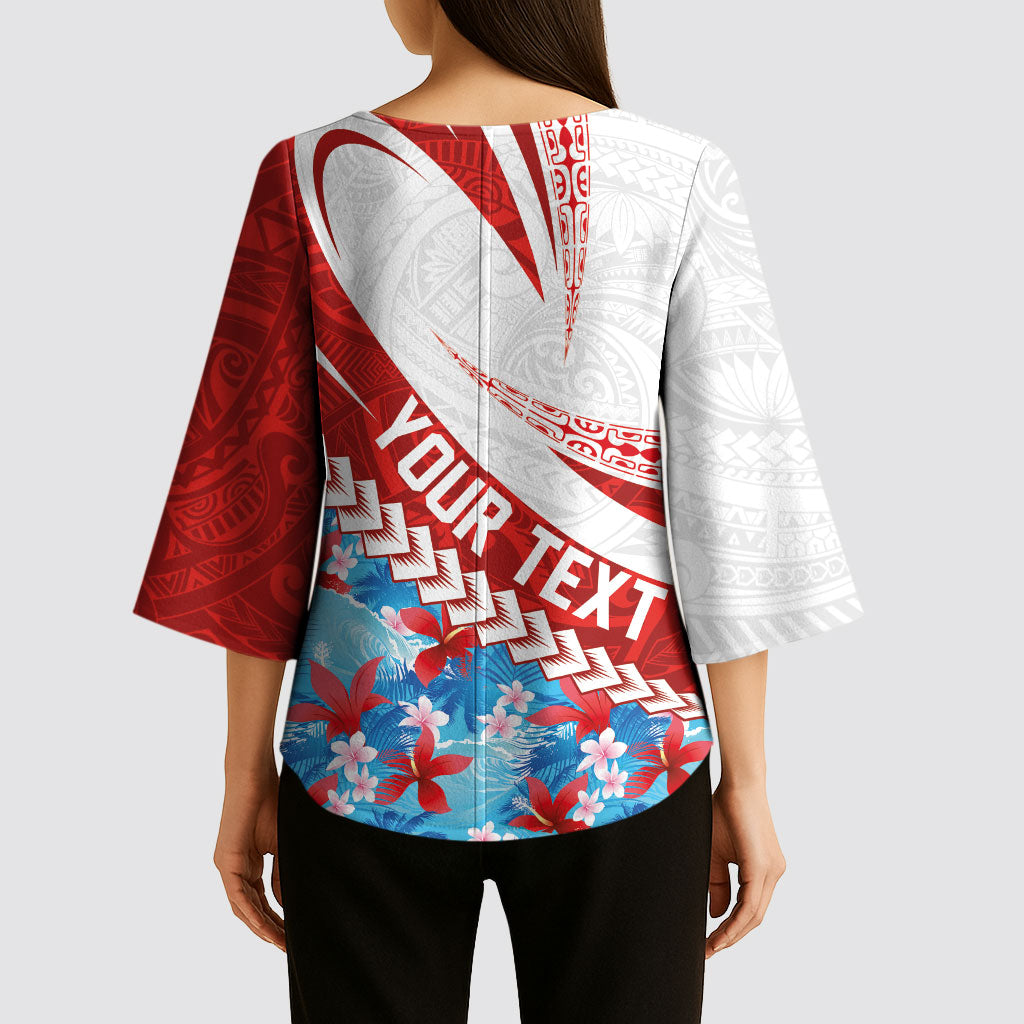 Personalized Tahiti Surfing 2026 Kimono Sleeve Blouse Marquesan Tattoo-Sporty Style LT03 - Polynesian Pride