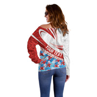 Personalized Tahiti Surfing 2026 Off Shoulder Sweater Marquesan Tattoo-Sporty Style LT03 - Polynesian Pride