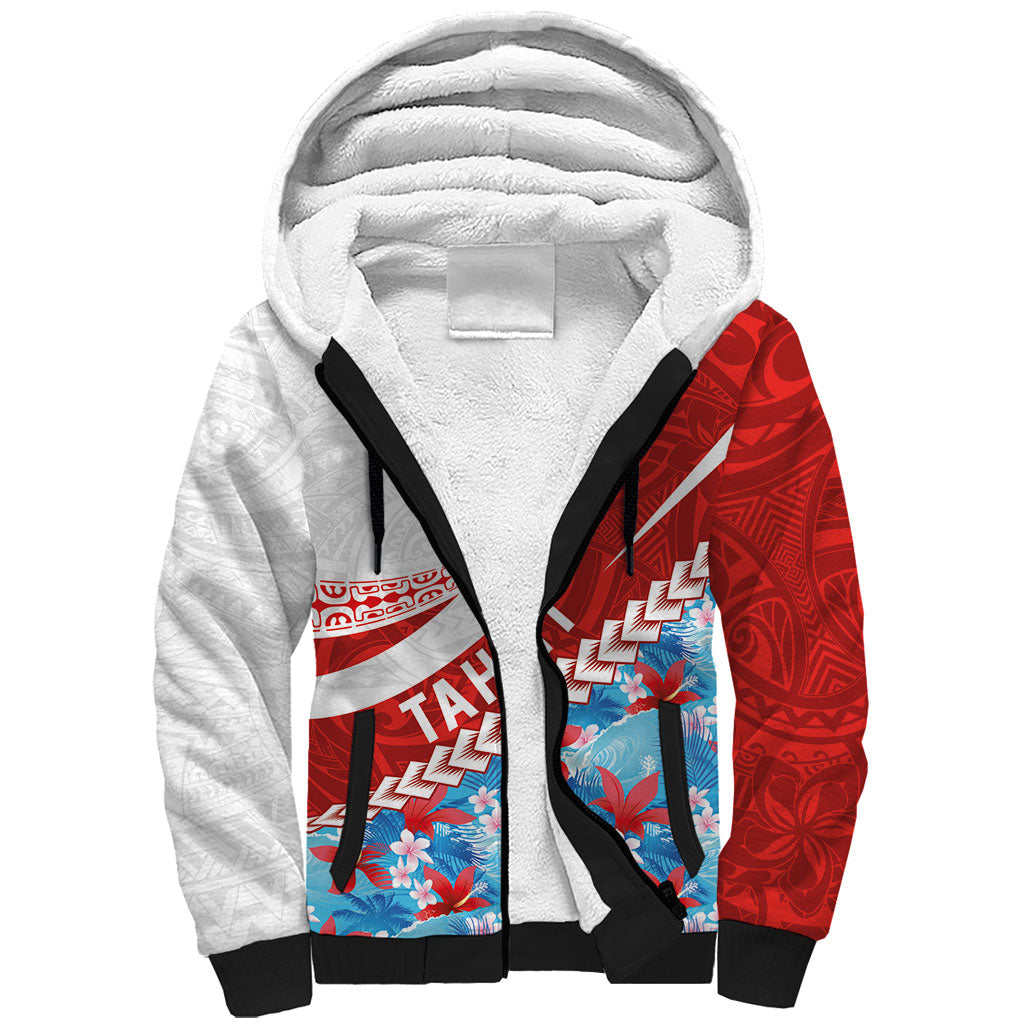Personalized Tahiti Surfing 2026 Sherpa Hoodie Marquesan Tattoo-Sporty Style LT03 Unisex Multicolor - Polynesian Pride