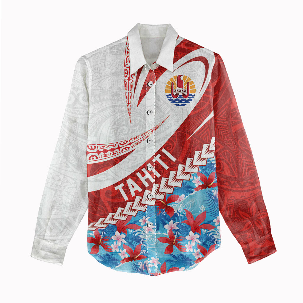 Personalized Tahiti Surfing 2026 Women Casual Shirt Marquesan Tattoo-Sporty Style LT03 - Polynesian Pride