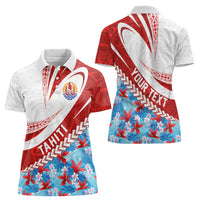 Personalized Tahiti Surfing 2026 Women Polo Shirt Marquesan Tattoo-Sporty Style LT03 - Polynesian Pride