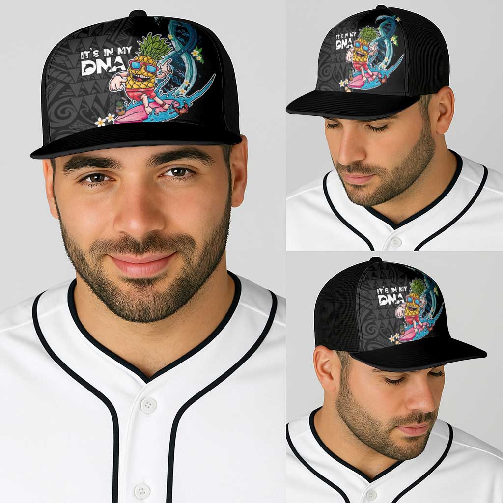 Hawaiian Pineapple Surfing Baseball Net Cap It's in My DNA - Kakau and Polynesian Pattern LT03 - Polynesian Pride