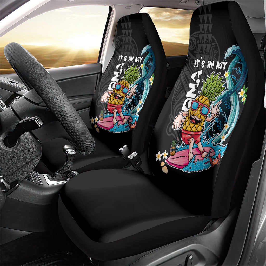 Hawaii Pineapple Surfing Car Seat Cover It's in My DNA - Kakau and Polynesian Pattern LT03 - Polynesian Pride