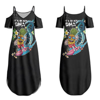Hawaii Pineapple Surfing Couples Matching Summer Maxi Dress and Hawaiian Shirt It's in My DNA - Kakau and Polynesian Pattern LT03 - Polynesian Pride