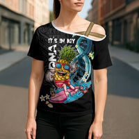 Hawaii Pineapple Surfing Cross Shoulder Shirt It's in My DNA - Kakau and Polynesian Pattern LT03 - Polynesian Pride