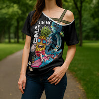 Hawaii Pineapple Surfing Cross Shoulder Shirt It's in My DNA - Kakau and Polynesian Pattern LT03 - Polynesian Pride