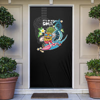 Hawaii Pineapple Surfing Door Cover It's in My DNA - Kakau and Polynesian Pattern LT03 Black - Polynesian Pride