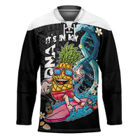 Hawaii Pineapple Surfing Hockey Jersey It's in My DNA - Kakau and Polynesian Pattern LT03 Unisex Black - Polynesian Pride