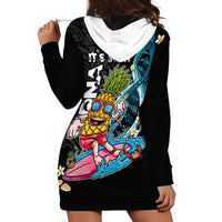 Hawaii Pineapple Surfing Hoodie Dress It's in My DNA - Kakau and Polynesian Pattern LT03 - Polynesian Pride