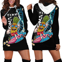 Hawaii Pineapple Surfing Hoodie Dress It's in My DNA - Kakau and Polynesian Pattern LT03 - Polynesian Pride