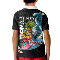 Hawaii Pineapple Surfing Kid Polo Shirt It's in My DNA - Kakau and Polynesian Pattern LT03 - Polynesian Pride