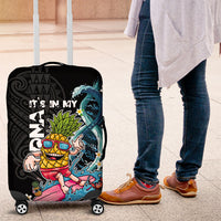 Hawaii Pineapple Surfing Luggage Cover It's in My DNA - Kakau and Polynesian Pattern LT03 Black - Polynesian Pride