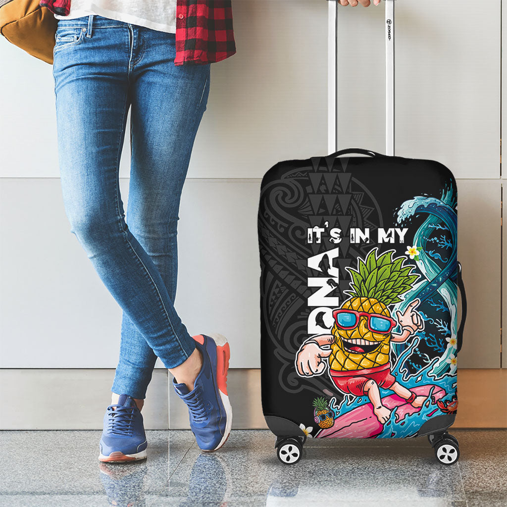 Hawaii Pineapple Surfing Luggage Cover It's in My DNA - Kakau and Polynesian Pattern LT03 - Polynesian Pride