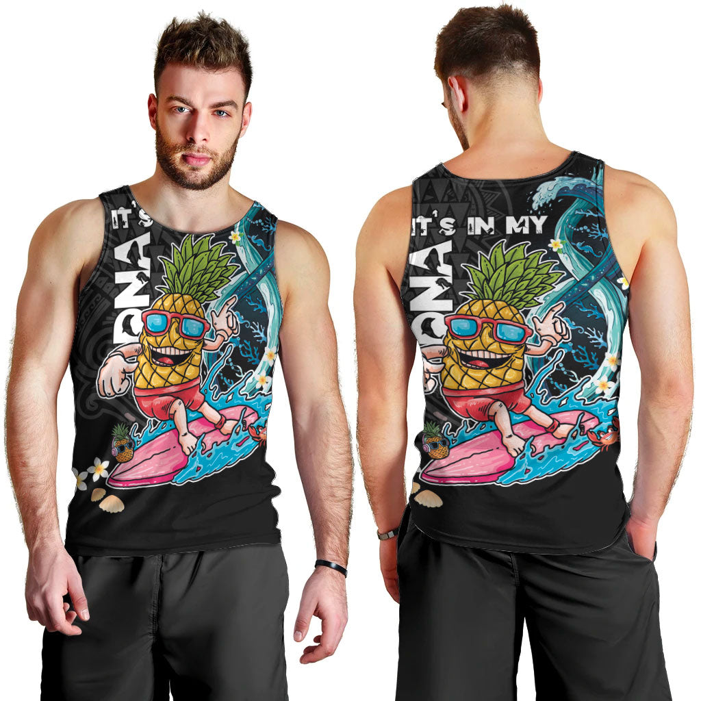 Hawaii Pineapple Surfing Men Tank Top It's in My DNA - Kakau and Polynesian Pattern LT03 - Polynesian Pride