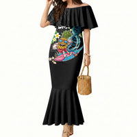 Hawaii Pineapple Surfing Mermaid Dress It's in My DNA - Kakau and Polynesian Pattern LT03 Women Black - Polynesian Pride