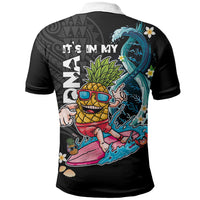 Hawaii Pineapple Surfing Polo Shirt It's in My DNA - Kakau and Polynesian Pattern LT03 - Polynesian Pride