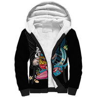 Hawaii Pineapple Surfing Sherpa Hoodie It's in My DNA - Kakau and Polynesian Pattern LT03 Unisex Black - Polynesian Pride