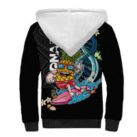 Hawaii Pineapple Surfing Sherpa Hoodie It's in My DNA - Kakau and Polynesian Pattern LT03 - Polynesian Pride