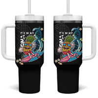Hawaii Pineapple Surfing Tumbler With Handle It's in My DNA - Kakau and Polynesian Pattern LT03 One Size: 40 oz Black - Polynesian Pride