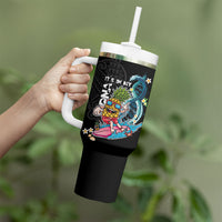 Hawaii Pineapple Surfing Tumbler With Handle It's in My DNA - Kakau and Polynesian Pattern LT03 - Polynesian Pride