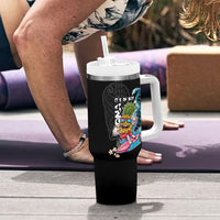 Hawaii Pineapple Surfing Tumbler With Handle It's in My DNA - Kakau and Polynesian Pattern LT03 - Polynesian Pride