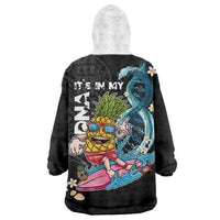 Hawaii Pineapple Surfing Wearable Blanket Hoodie It's in My DNA - Kakau and Polynesian Pattern LT03 - Polynesian Pride