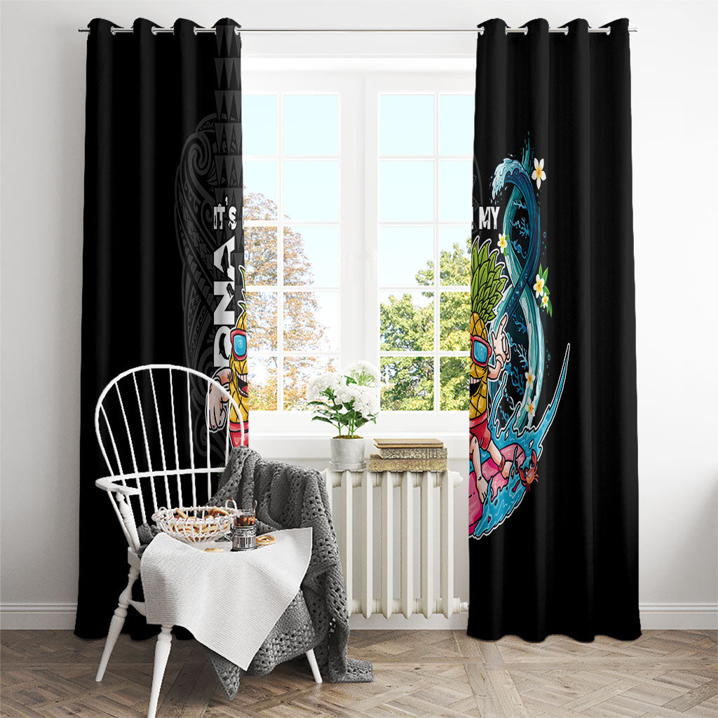Hawaii Pineapple Surfing Window Curtain It's in My DNA - Kakau and Polynesian Pattern LT03 - Polynesian Pride