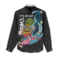 Hawaii Pineapple Surfing Women Casual Shirt It's in My DNA - Kakau and Polynesian Pattern LT03 - Polynesian Pride