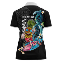 Hawaii Pineapple Surfing Women Polo Shirt It's in My DNA - Kakau and Polynesian Pattern LT03 - Polynesian Pride