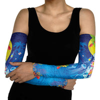 Palau Arm Sleeves Jellyfish with Coral Reefs Ocean Vibe and Tapa Pattern LT03 - Polynesian Pride
