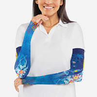 Palau Arm Sleeves Jellyfish with Coral Reefs Ocean Vibe and Tapa Pattern LT03 - Polynesian Pride