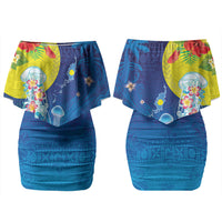 Palau Couples Matching Off Shoulder Short Dress and Hawaiian Shirt Jellyfish with Coral Reefs Ocean Vibe and Tapa Pattern LT03 - Polynesian Pride