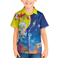 Palau Hawaiian Shirt Jellyfish with Coral Reefs Ocean Vibe and Tapa Pattern LT03 - Polynesian Pride